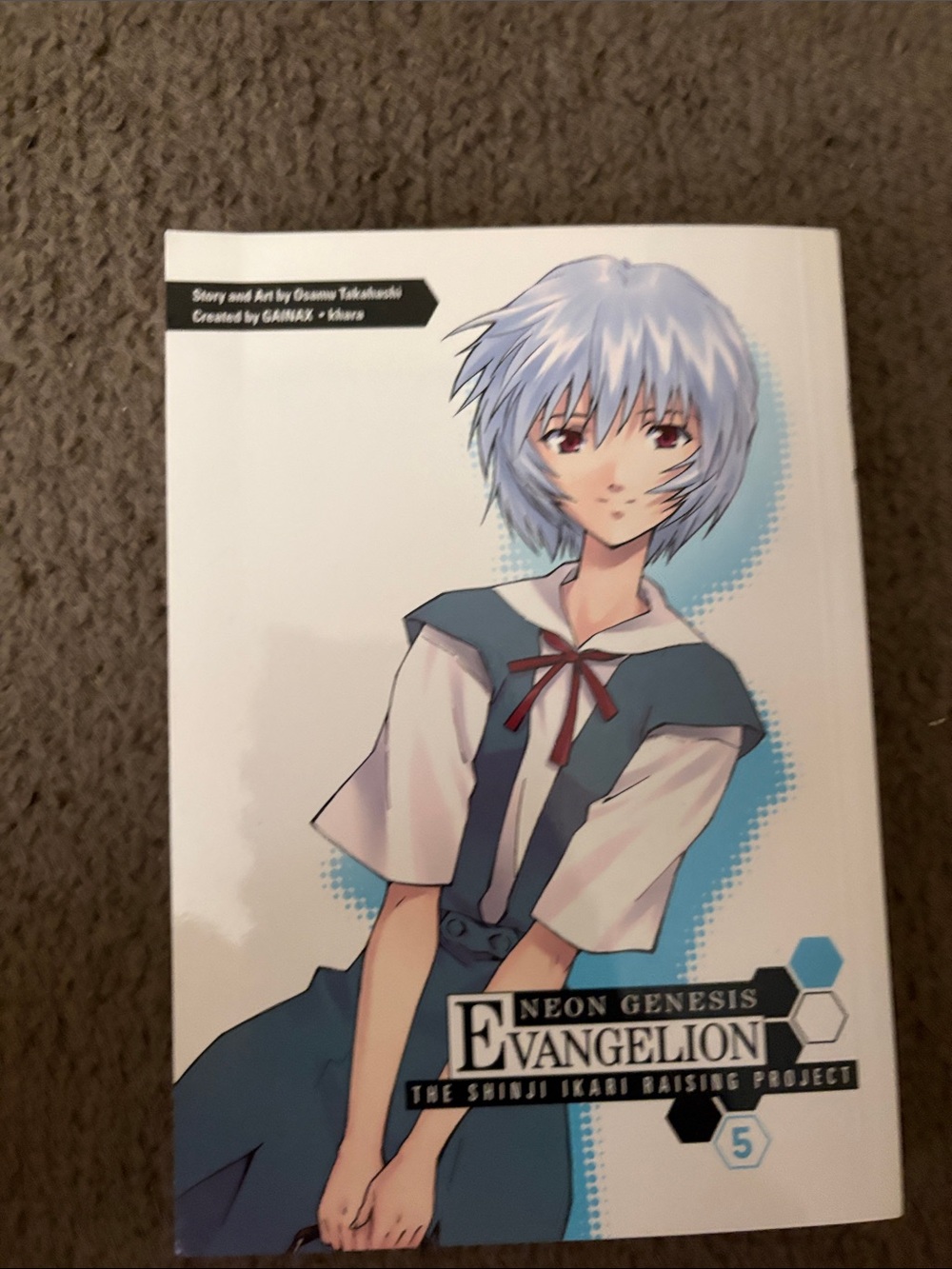 Neon Genesis Evangelion Manga Volume 5 - Blue & White Cover